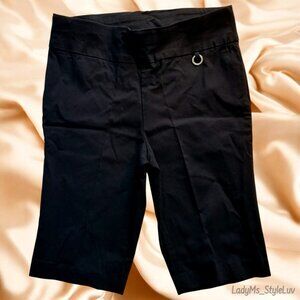 Rafaella Comfort Bermuda Pull on Shorts Women's Size 6 Black 10" Inseam Stretch